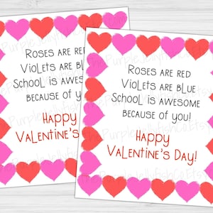 Lehrer Valentinstag druckbare, Valentinstag Wertschätzung, Valentinstag Geschenkanhänger für Lehrer, Schulangestellte Valentinstag, PTA PTO Valentinstag
