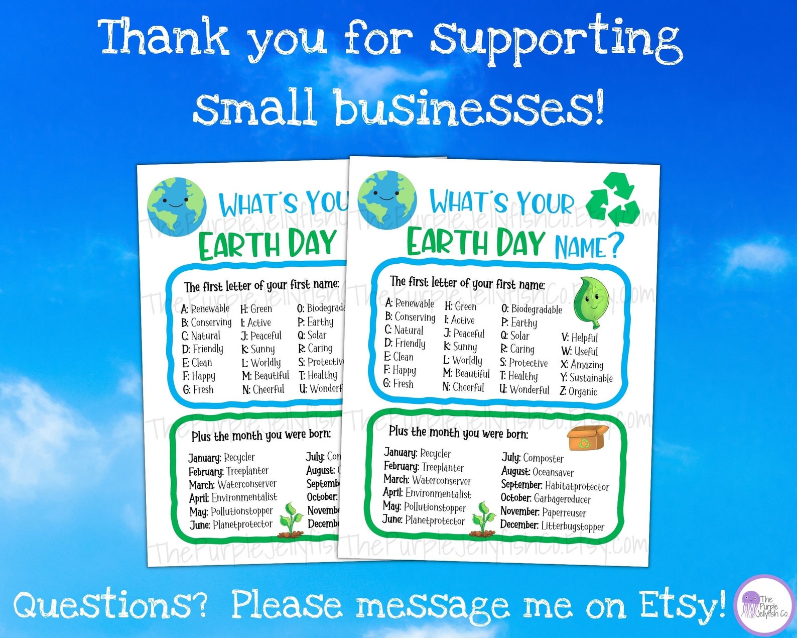 Earth Day Name Game, Spring Activity for Kids, Earth Day Printable