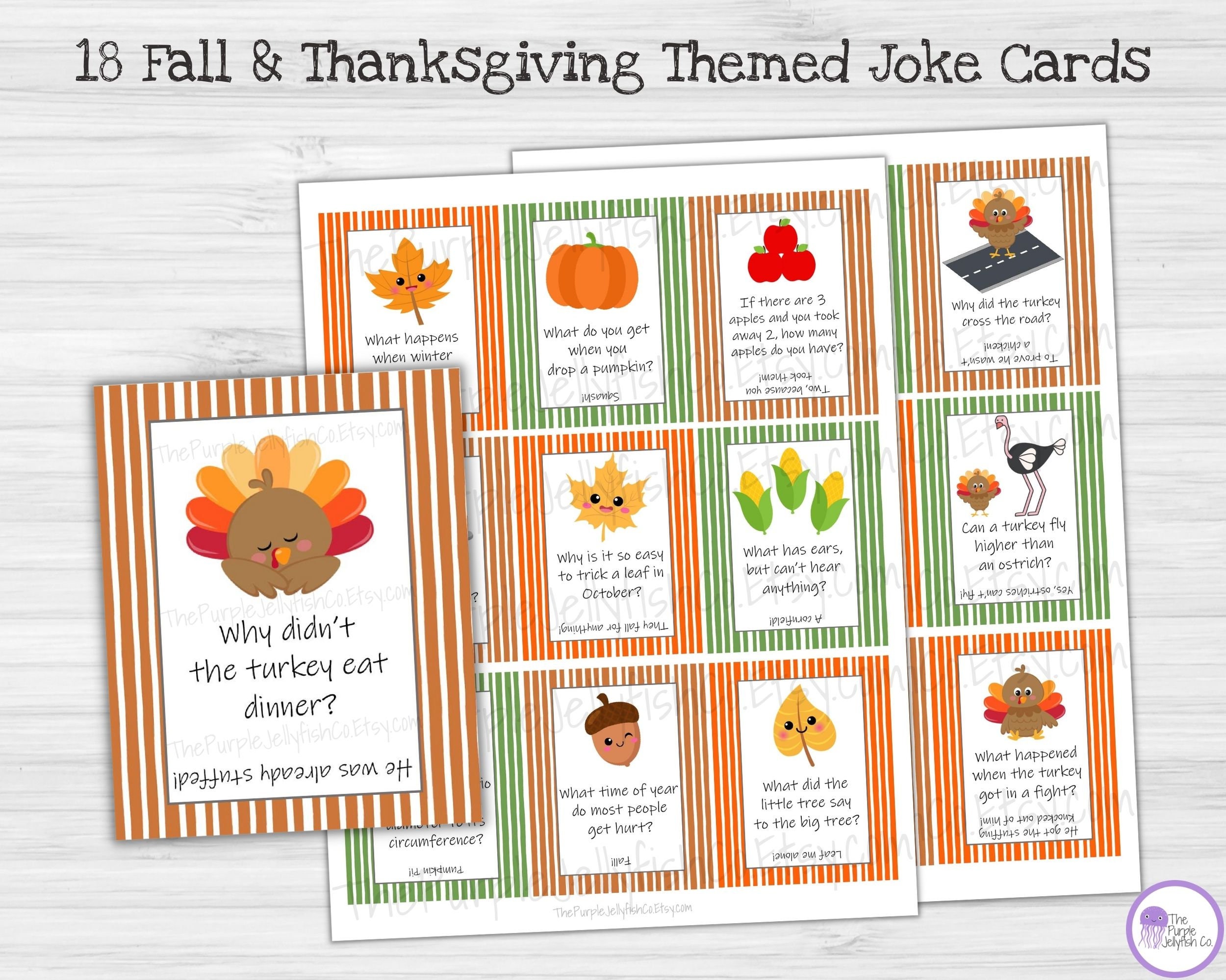Fall Lunch Box Jokes Thanksgiving Lunchbox Notes Lunch Box - Etsy