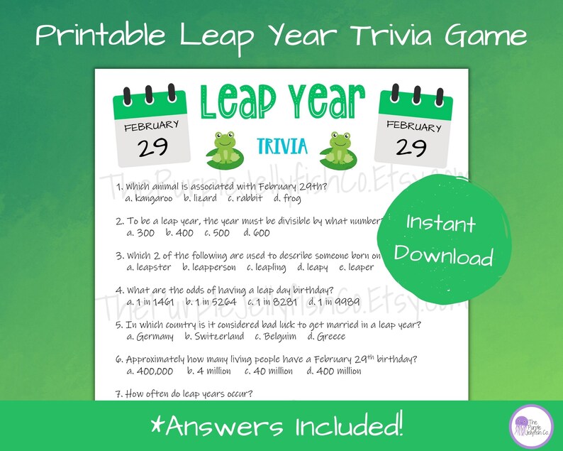 Leap Year Trivia And Answers