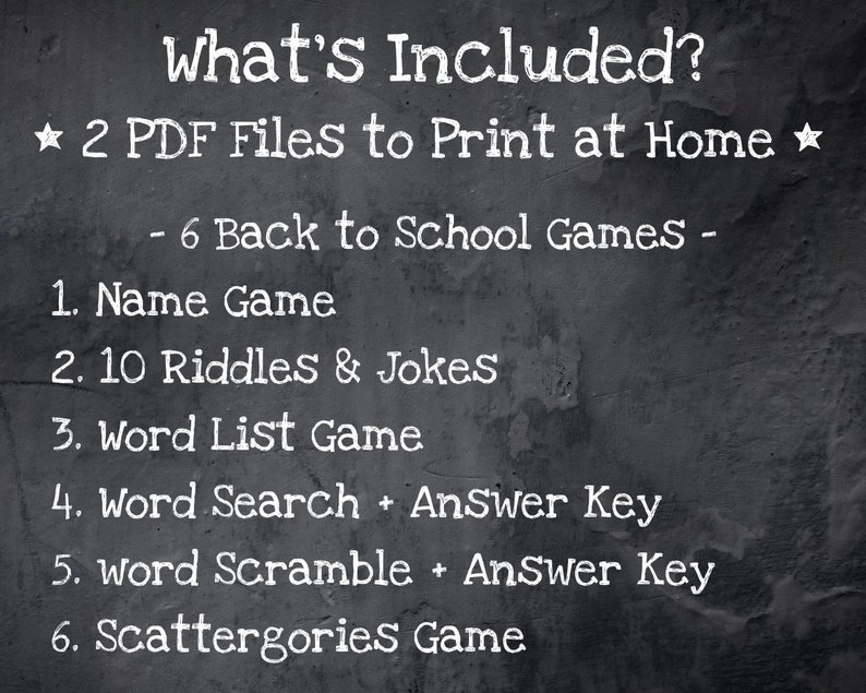 Back to School Activities for Kids Printable Back to School Games ...