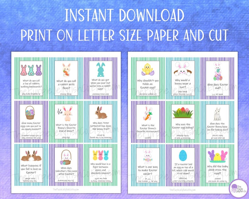 Easter Lunchbox Jokes for Kids Lunch Box Notes Printable, Easter Basket ...