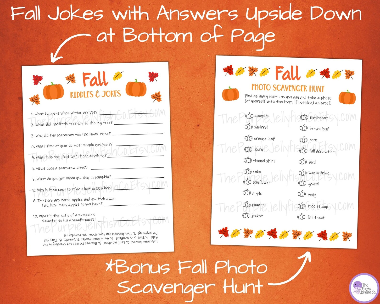 Fall Games Printable, Fall Activities for Kids &amp; Adults, Fun Fall Game ...