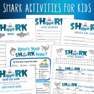 Shark Activities for Kids, Shark Birthday Party Games, Shark Week Activities for Kids Printable, Shark Unit Study, Shark Theme, Shark Party