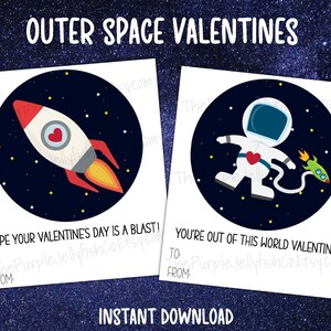 Weltraum Valentinstag Karten zum Ausdrucken, Weltraum Valentinstag Karten, Klasse Valentinstag Karten, Astronaut Geschenkanhänger, Rakete Karte