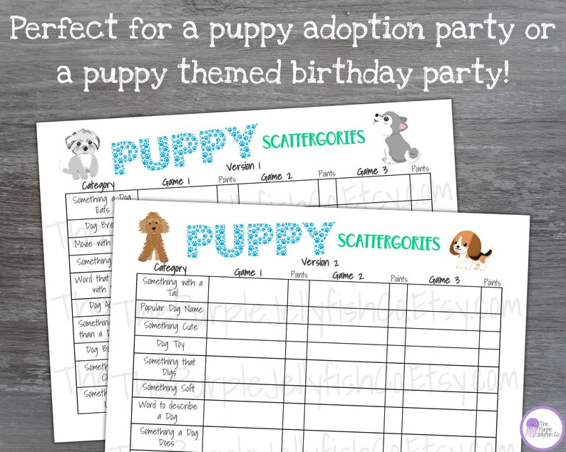 What's Your Puppy Name Game - Puppy Birthday Party Activity With Sign And 30 Name Tag Stickers