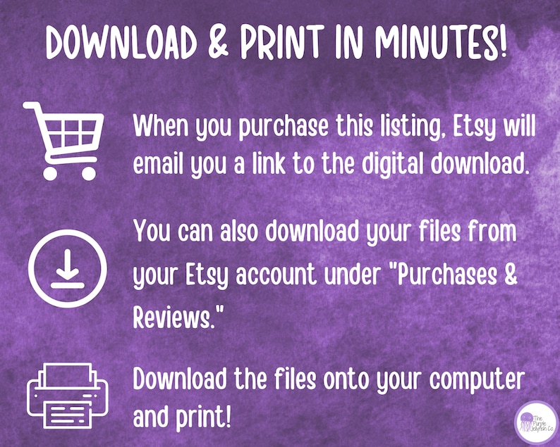 digital download instructions, instant download instructions.