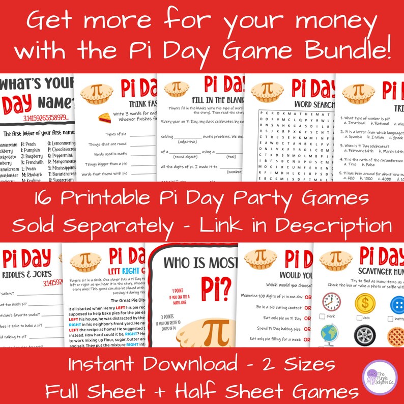 Pi Day Trivia Game Printable, Pi Day Party Idea, Trivia Questions Quiz ...