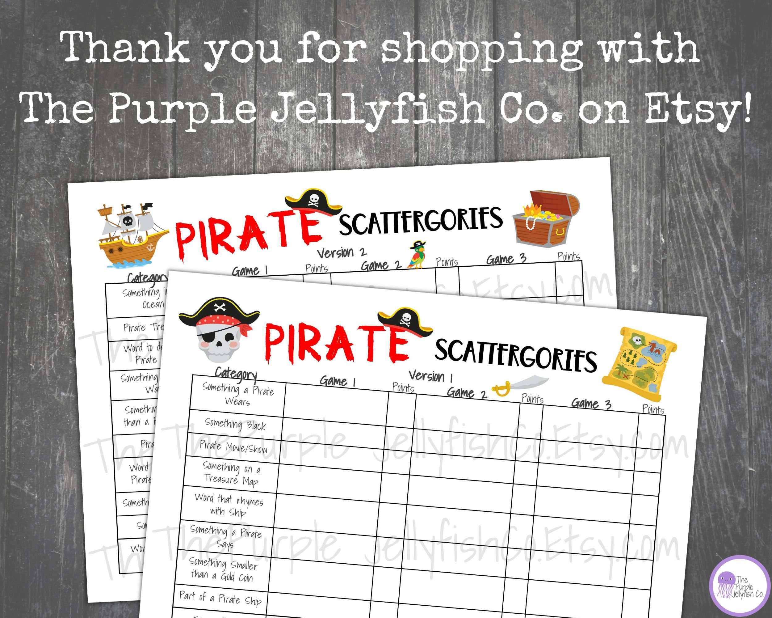 Pirate Scattergories, Pirate Activity for Kids, Pirate Game, Pirate ...