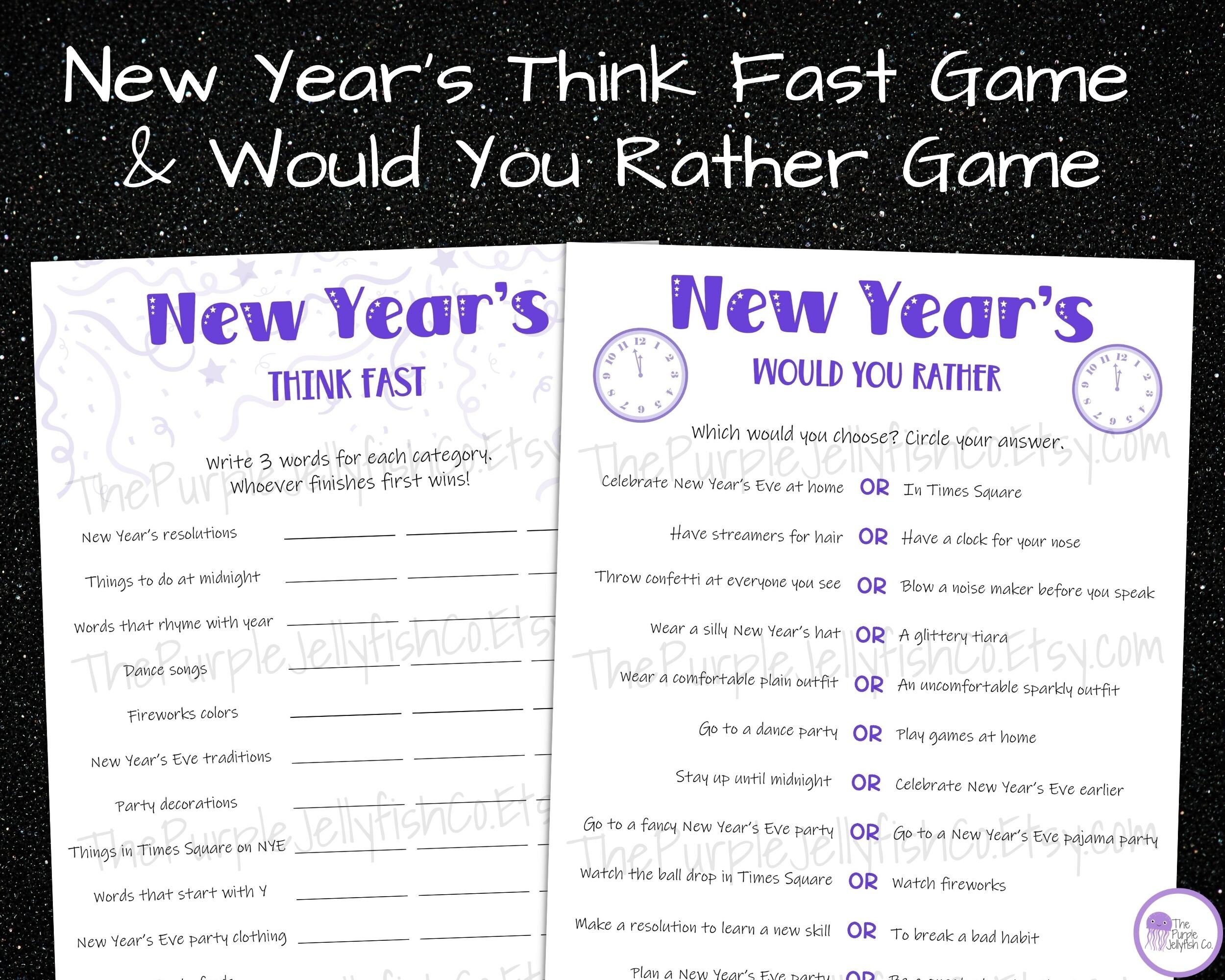 Printable New Year's Party Games for Kids &amp; Adults, New Years Eve Games ...