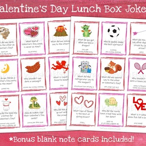 Blagues de la boîte à lunch de la Saint-Valentin, notes de la boîte à lunch de la Saint-Valentin, notes de déjeuner imprimables, blagues de la Saint-Valentin pour les enfants, activité de la Saint-Valentin pour les enfants