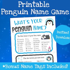 Name Labels for Kids, Personalized Penguin Waterproof Stickers, Daycare  Labels, Back to School 