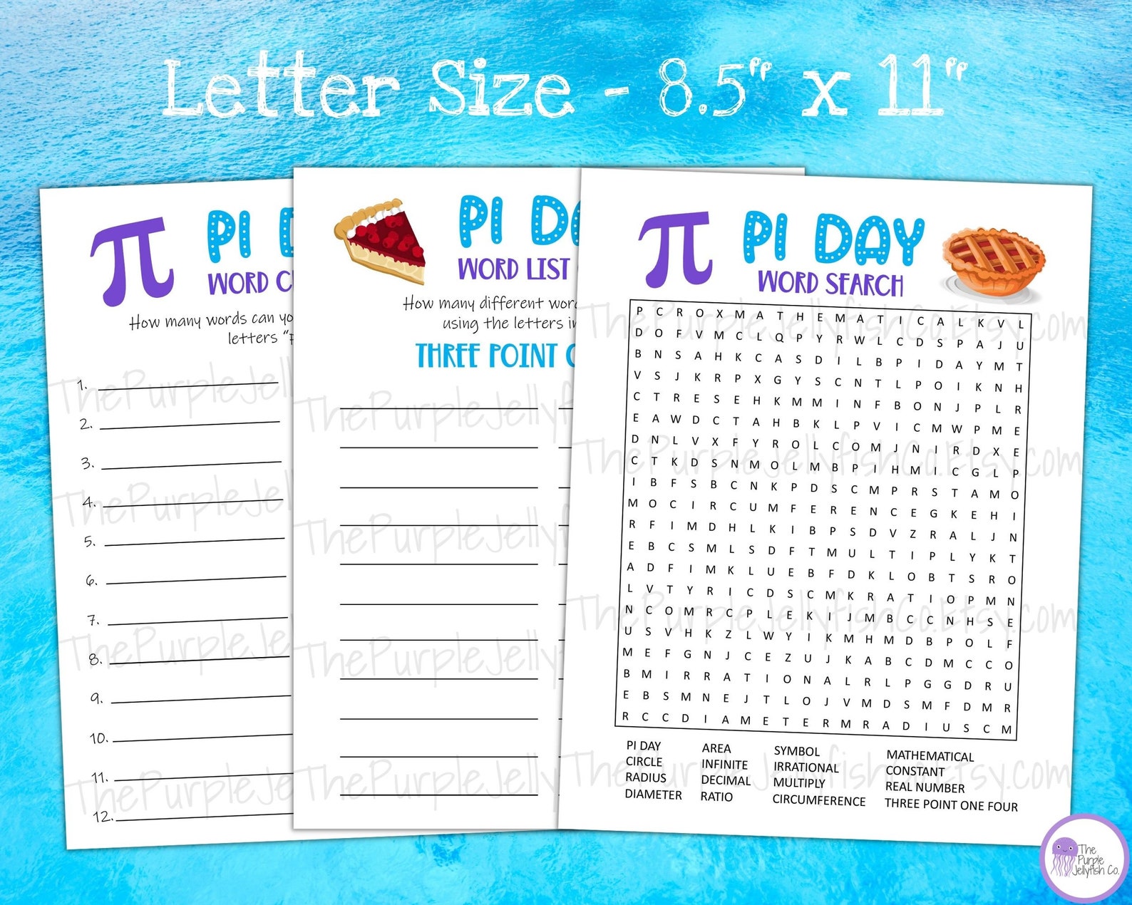 Pi Day Word Games Bundle, Printable Games for Kids, Word Game Printable, Kids Worksheets, Pi Day ...