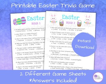 Easter Trivia Game Printable, Easter Activities for Kids & Adults, Spring Trivia Questions and Answers, Easter Games, Easter Party Idea