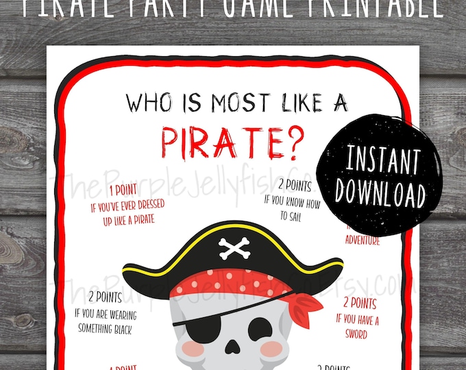 Pirate Left-right Game Printable Talk Like a Pirate Party Activity for ...