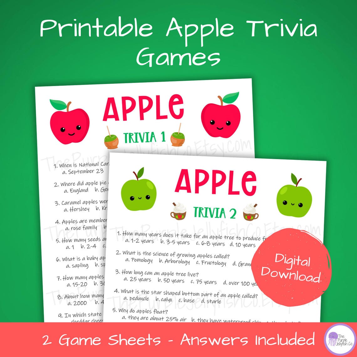 Apple Trivia Games Printable, Apple Cider Bar Idea, Apple Activities ...