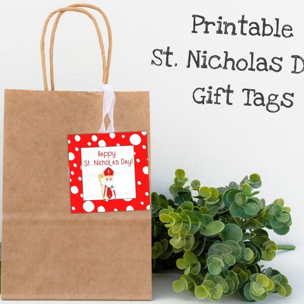 St. Nicholas Day Gift Tags, St. Nick's Day Card, St. Nicholas Printable Treat Tag, St. Nicholas Day Kids, St. Nicholas Sticker for Children
