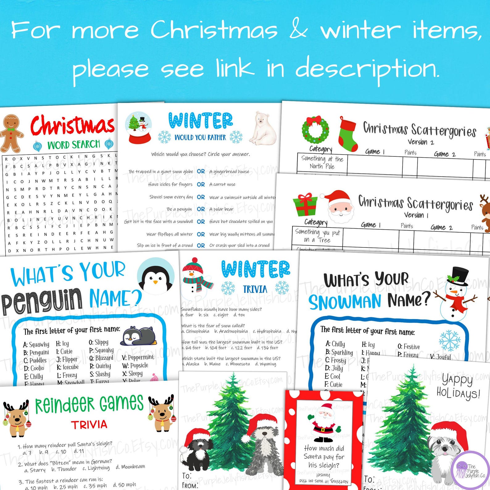 Winter Party Games, Winter Would You Rather Game for Kids, Christmas ...