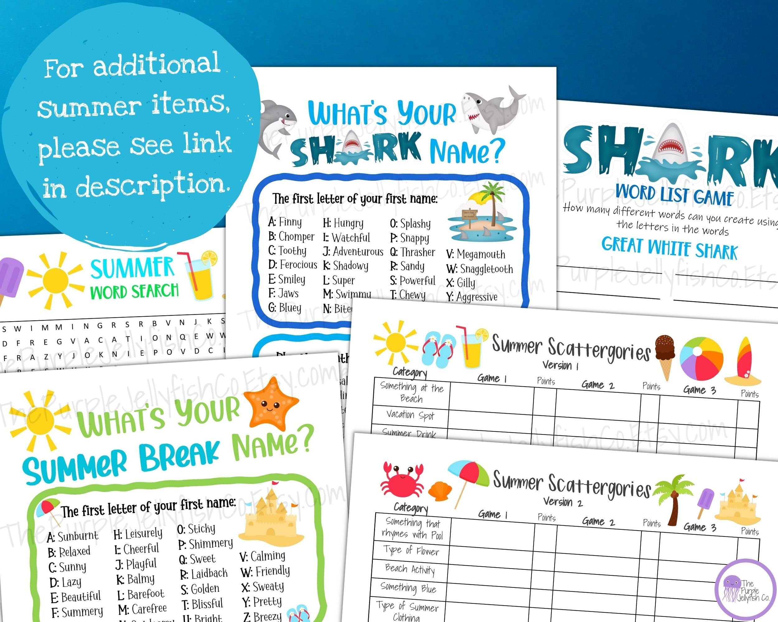 Shark Trivia Questions and Answers, Printable Trivia for Kids, Shark