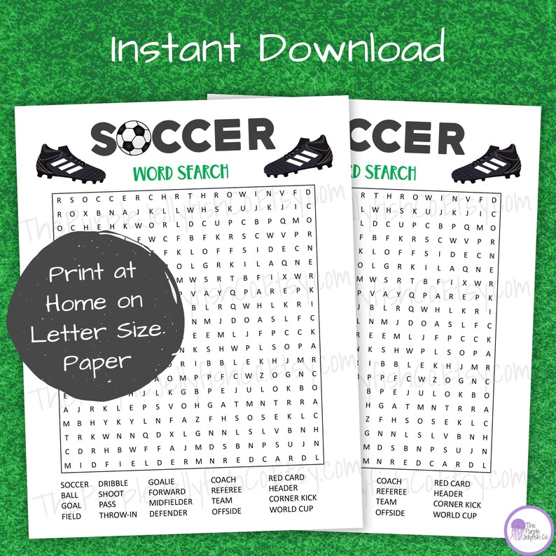 Soccer Word Search Printable, Soccer Activity for Kids & Adults, World ...
