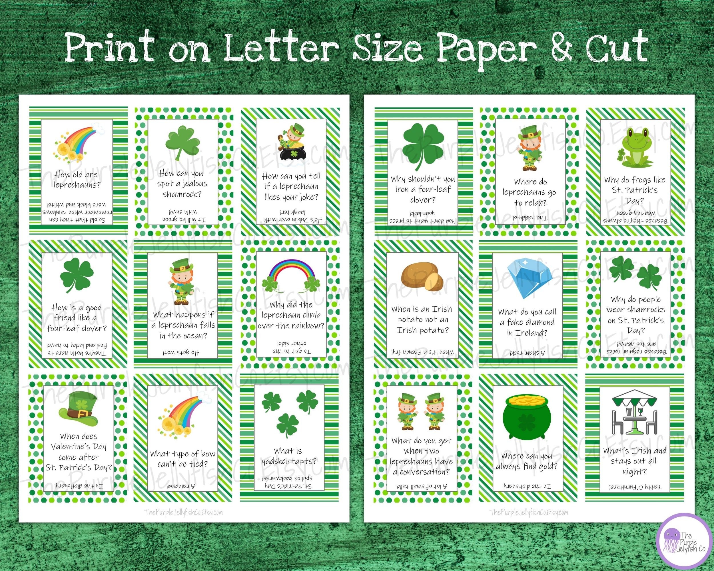 St Patricks Day Lunchbox Notes for Kids Lunch Box Jokes, School Lunch ...