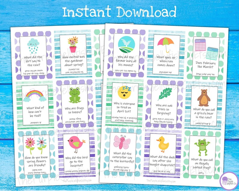 Spring Lunchbox Jokes, Printable Lunchbox Notes, Easter Lunch Box Jokes ...