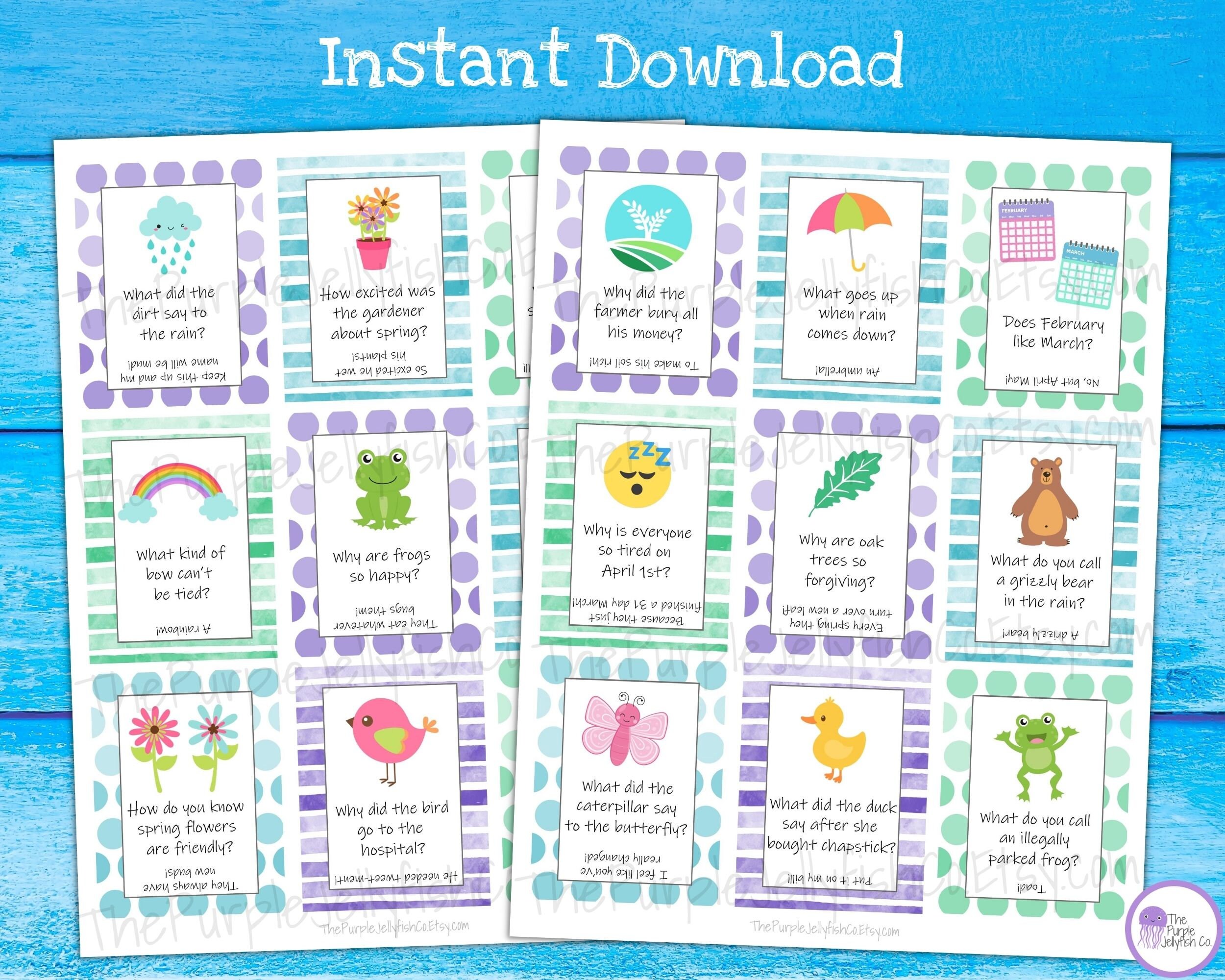 Spring Lunchbox Jokes, Printable Lunchbox Notes, Easter Lunch Box Jokes ...