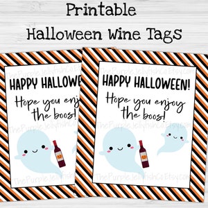 Boos Tags, Halloween Wine Tag, Halloween Gift Tag Printable, Fun Halloween Gift for Adults, Halloween Host Gift, Halloween Wine Bottle Label