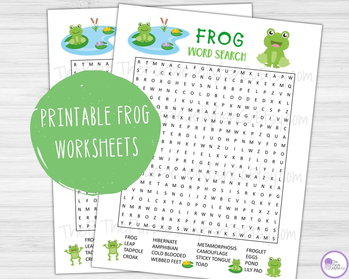 Frog Word Search Printable Frog Activity for Kids & Adults Etsy