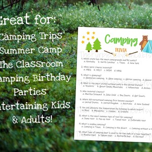 Camping Trivia Game, Camping Game Printable, Trivia Questions, Camping ...