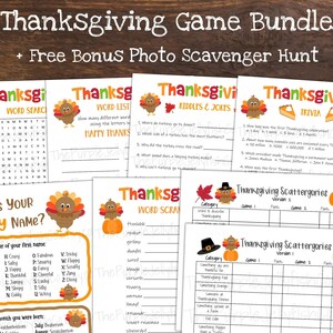 Thanksgiving Game Bundle, Thanksgiving Games Printable, Thanksgiving Activities for Kids & Adults, Thanksgiving Party Games, Friendsgiving