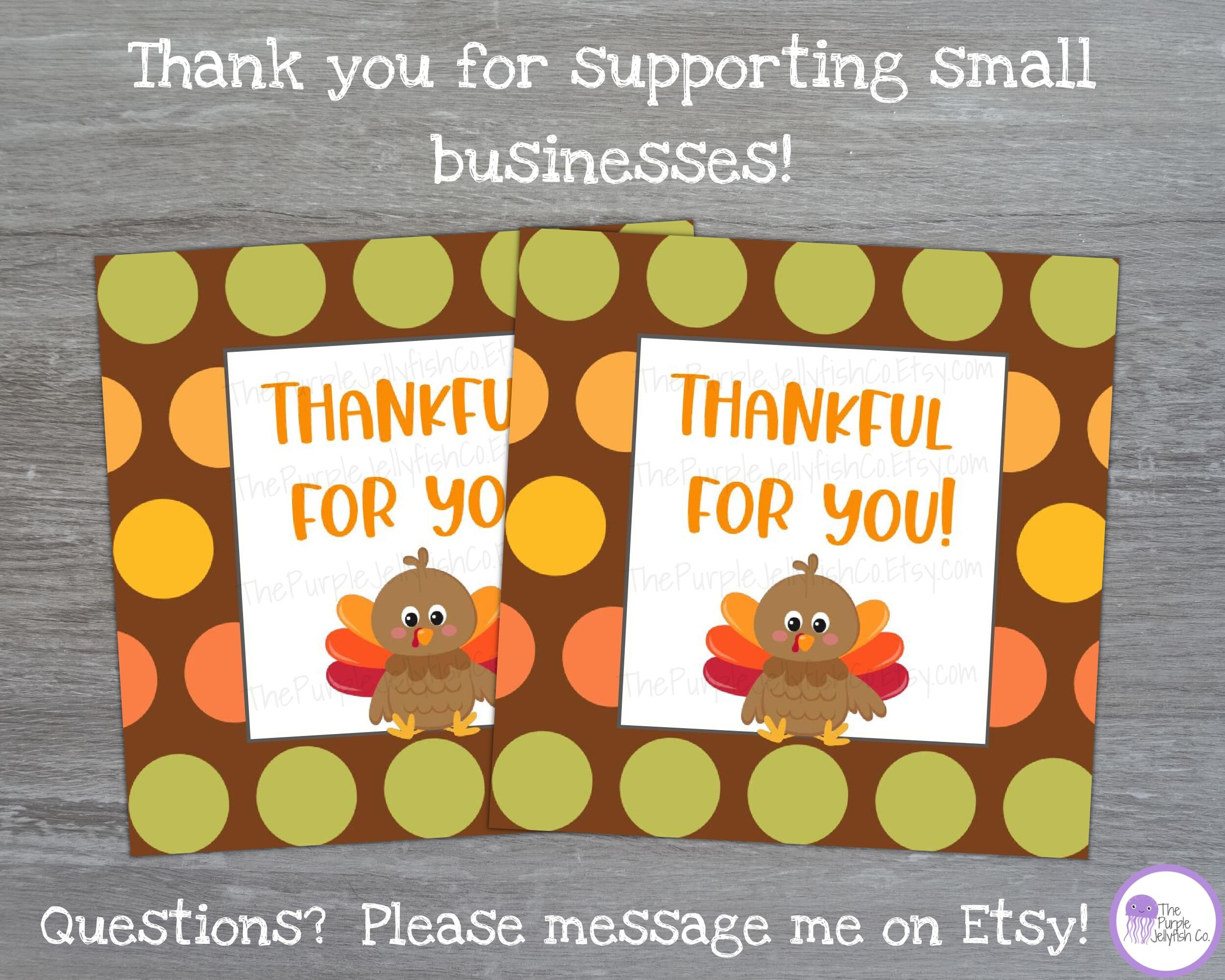Thankful for You Tags Thanksgiving Gift Tags Printable - Etsy