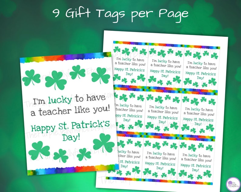 st paddys day printable gift tags