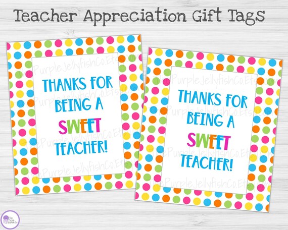 Teacher Appreciation Gift Tag Printable Teacher Appreciation | Etsy