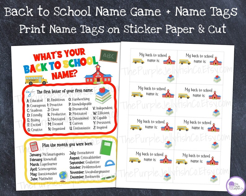 Back to School Printable Games for Kids First Day of School Activities ...