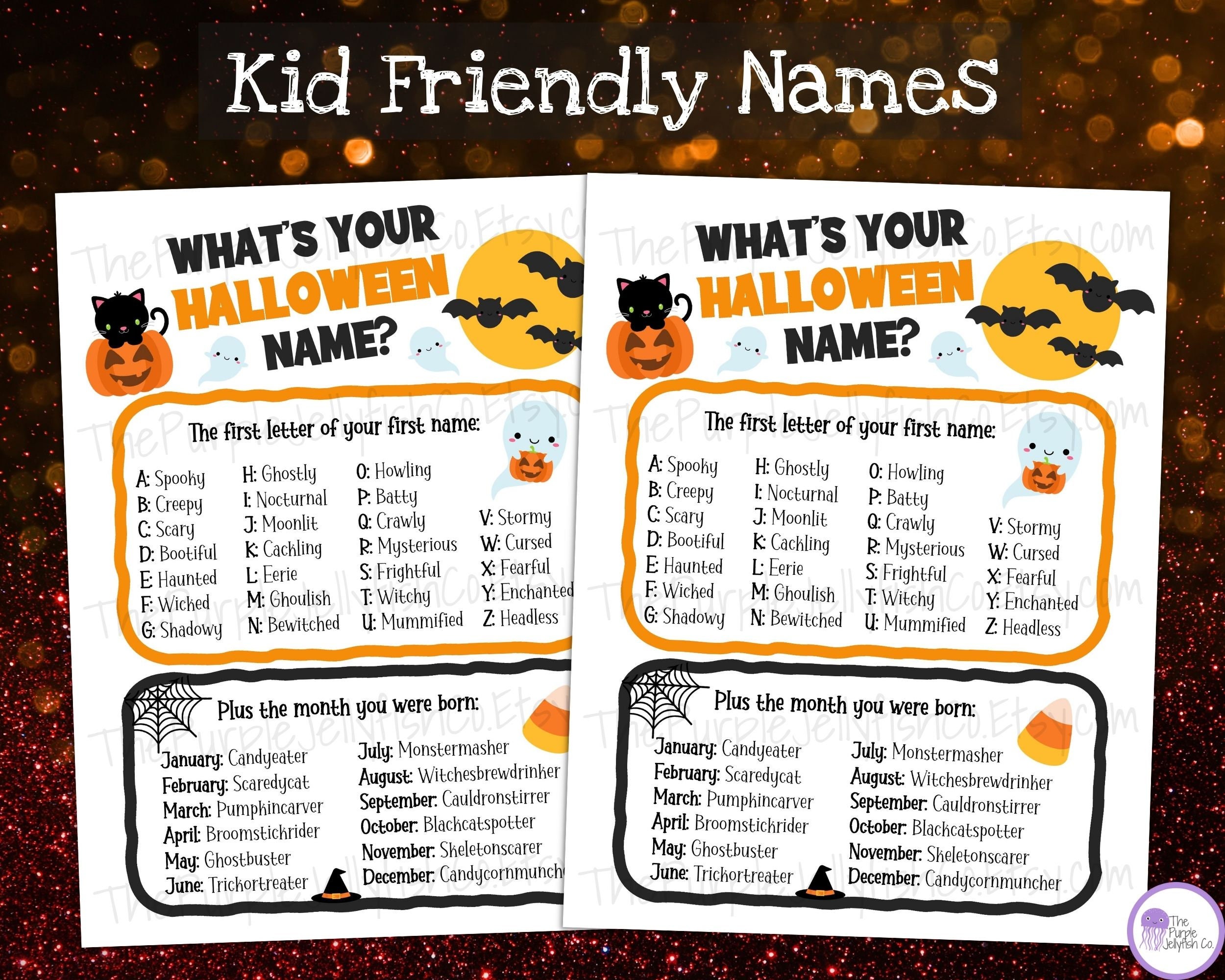 What's Your Halloween Name Game, Halloween Game Printable, Halloween ...