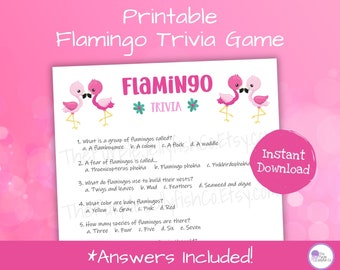Cidobi Flamingo Name Game - Party Activity With Double Sided Sign & 30 Name Stickers For Flamingo Themed Parties