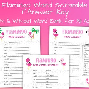 Flamingo Games for Kids & Adults, Flamingo Party Printable Activities ...