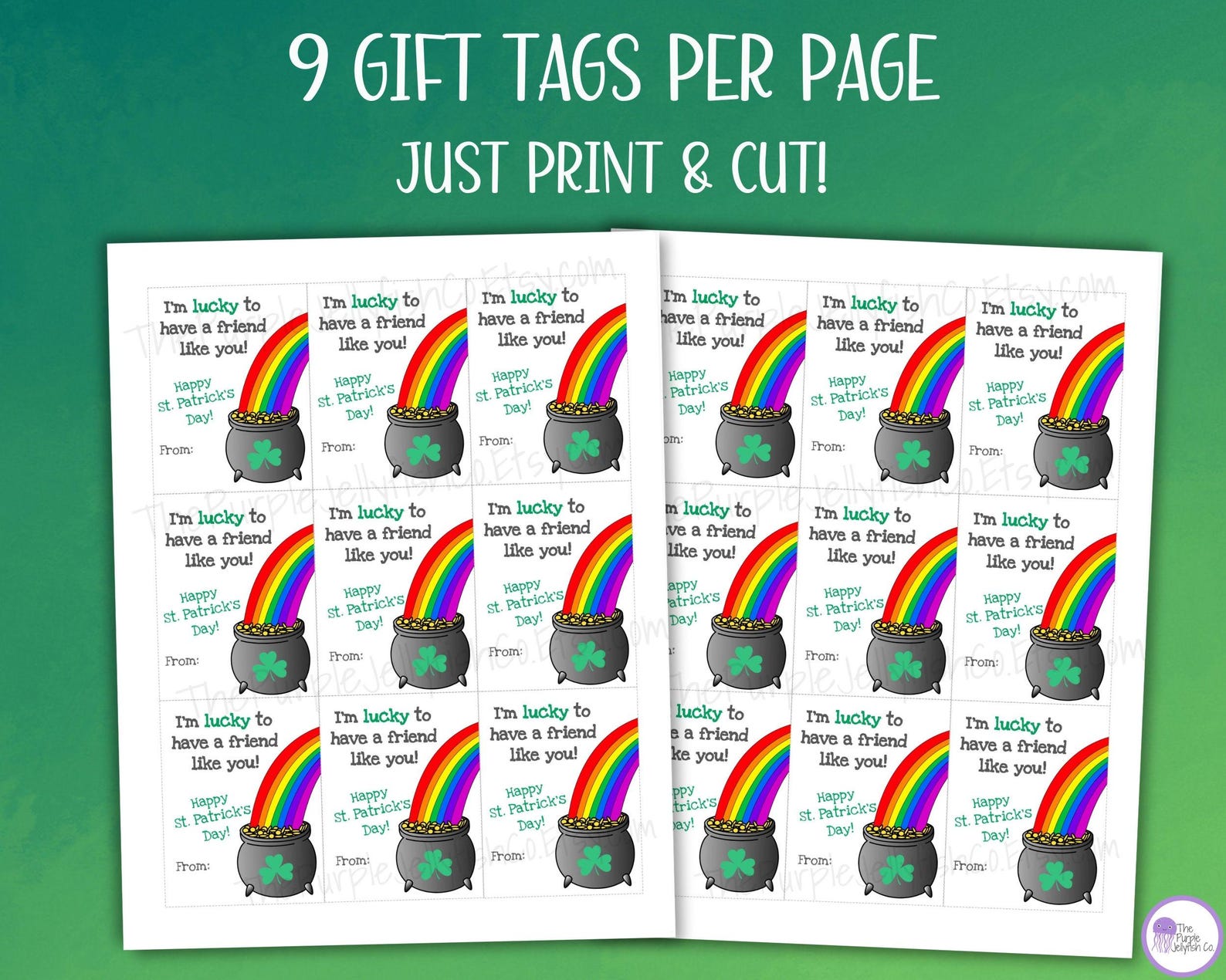 St Patricks Day Gift Tags Printable, Kids St. Patrick's Day Cards ...