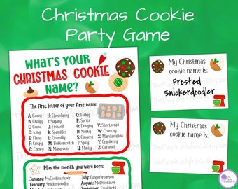 Juego imprimible de galletas navideñas, fiesta de decoración de galletas navideñas, idea de regalo para hornear galletas, actividad de intercambio de galletas, para familias, niños y adultos.