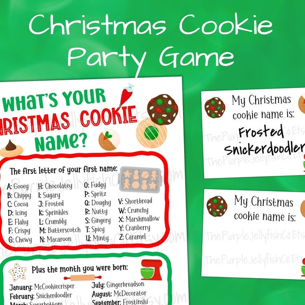 Christmas Cookie Game Printable, Christmas Cookie Decorating Party, Cookie Baking Gift Idea, Cookie Exchange Activity, Family Kids & Adults