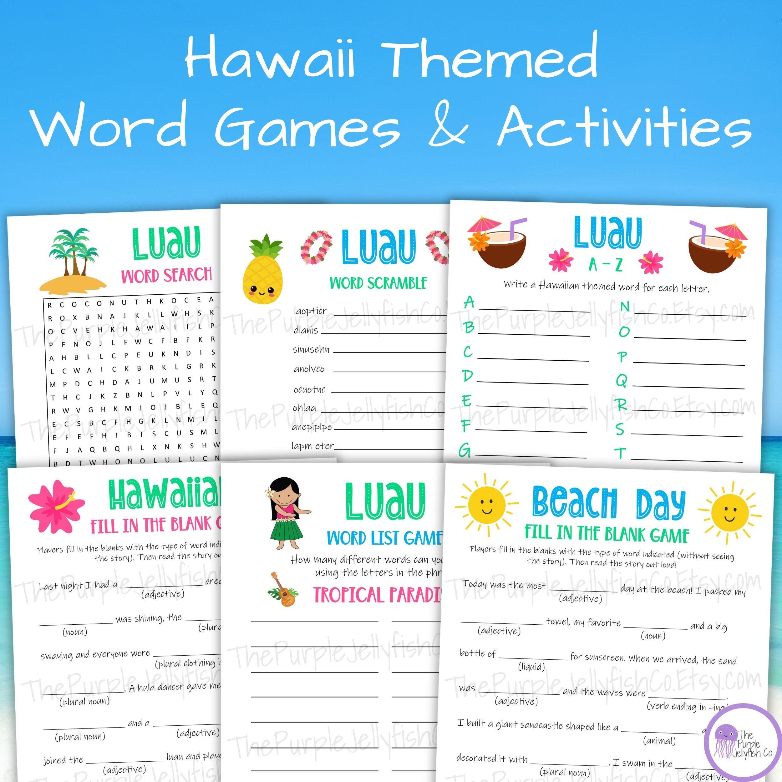Luau Party Games Printable, Hawaiian Party Ideas, Aloha Party Games ...