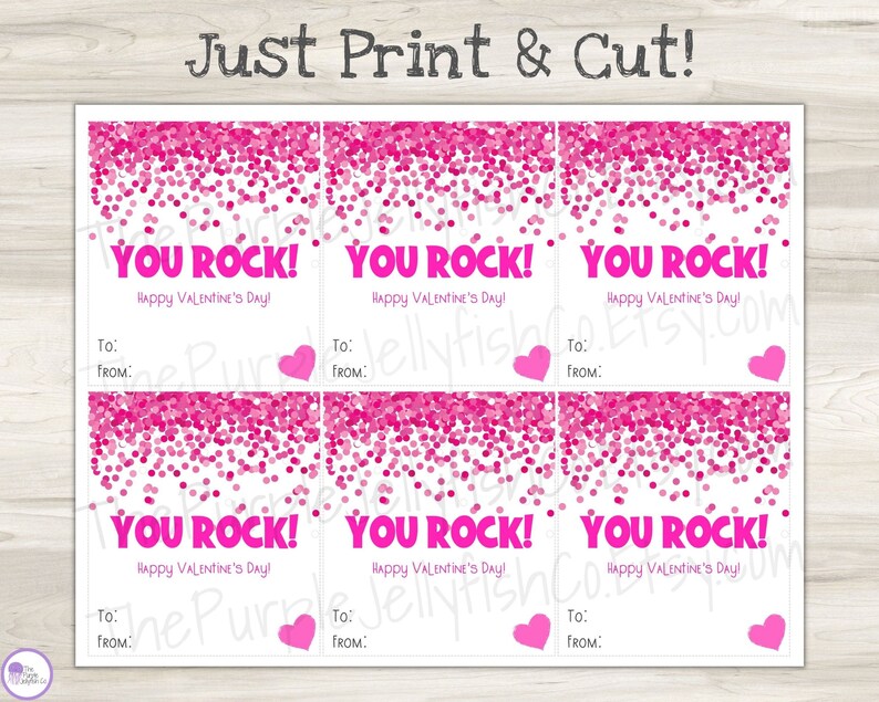 You Rock Valentine Tag Classroom Valentines Printable Pop - Etsy