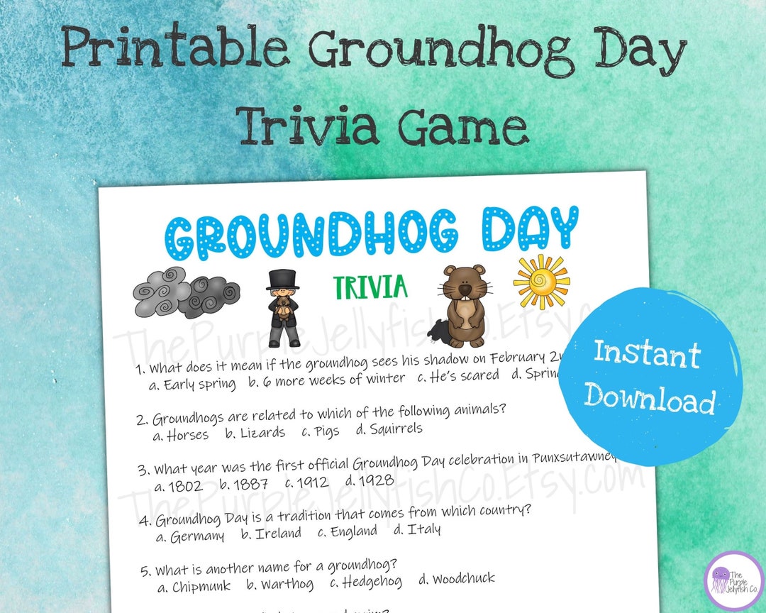 Groundhog Day Trivia Game for Kids Groundhog Day Printable