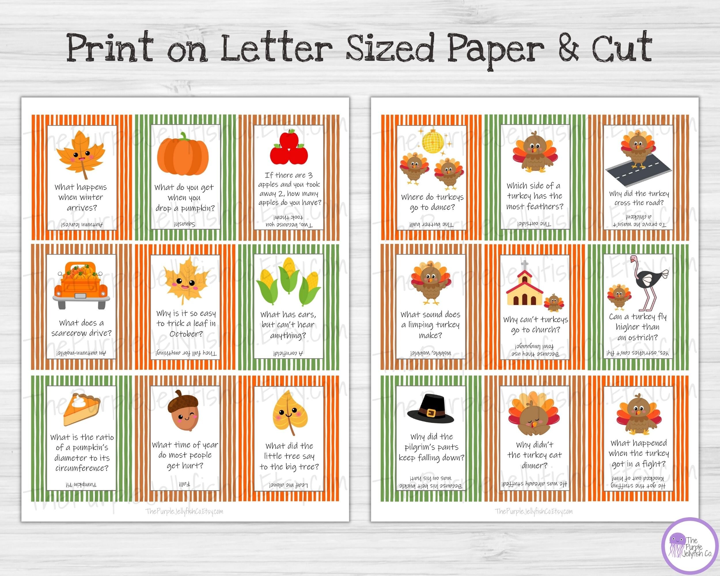 Printable Fall Boxes Fall Lunch Box Notes Printable Thanksgiving Lunchbox Jokes for Kids ...