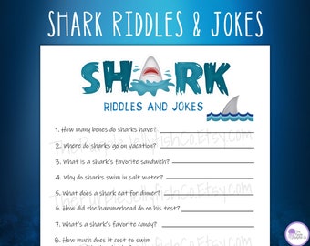 Printable Shark Jokes for Kids, Shark Week Game, Ocean Activity, Shark Theme Party Game, Shark Week Party Idea, Shark Unit Study
