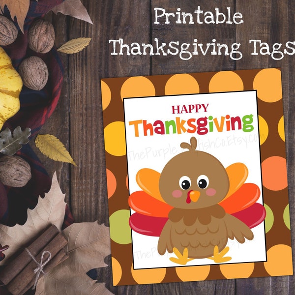 Thanksgiving Gift Tag Printable, Happy Thanksgiving Card, Thanksgiving Favor Tag, Turkey Tag, Appreciation Gift Tag for Employee, Cookie Tag