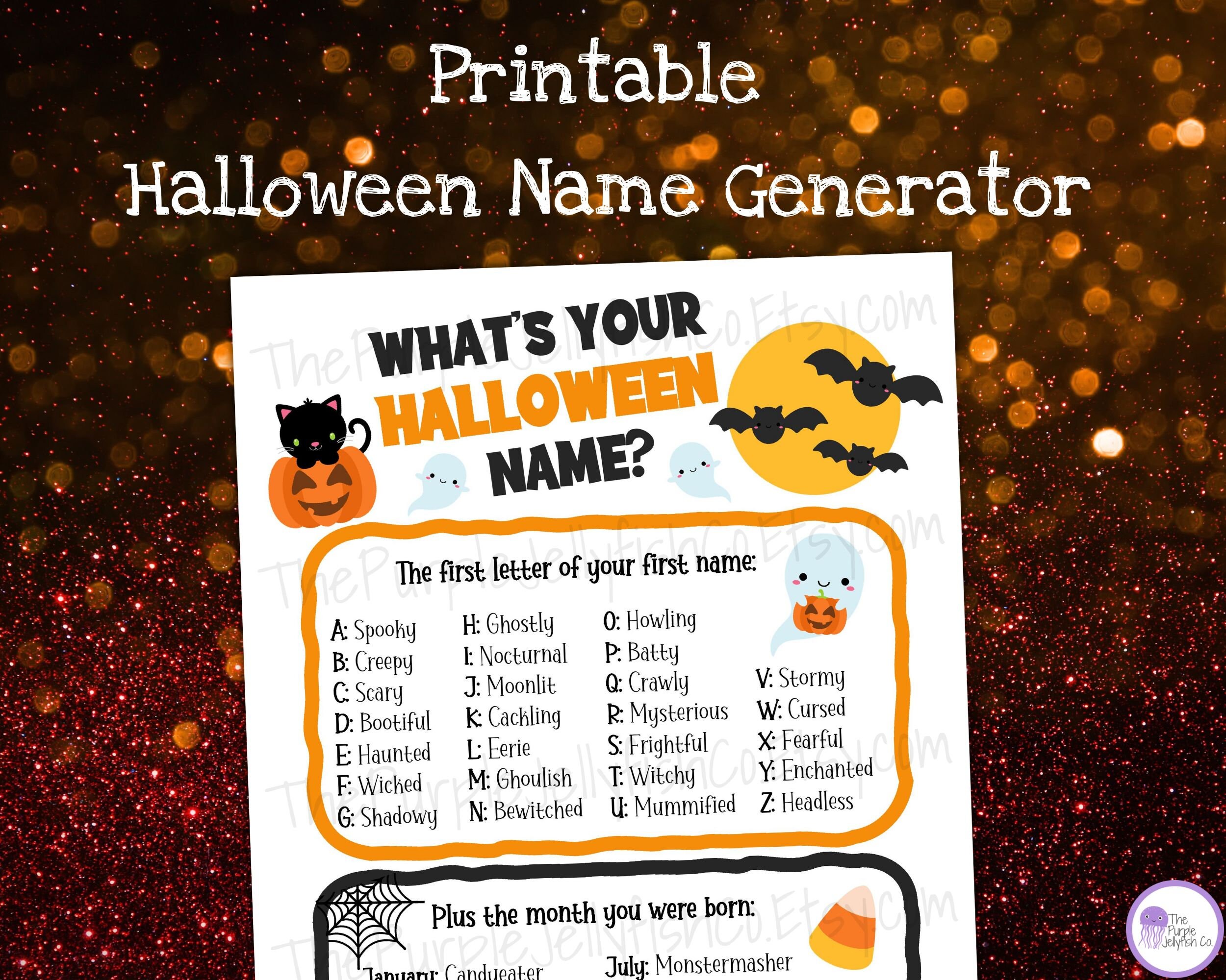 Halloween Name Game - Etsy