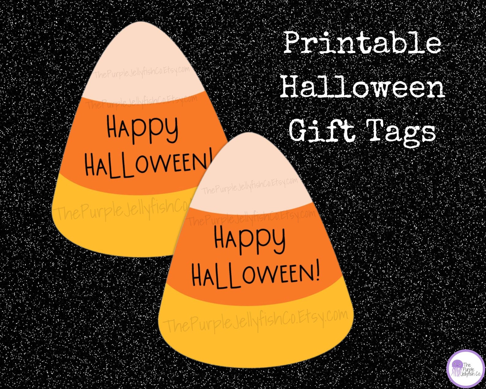 Candy Corn Halloween Printable Tag Happy Halloween Tags - Etsy