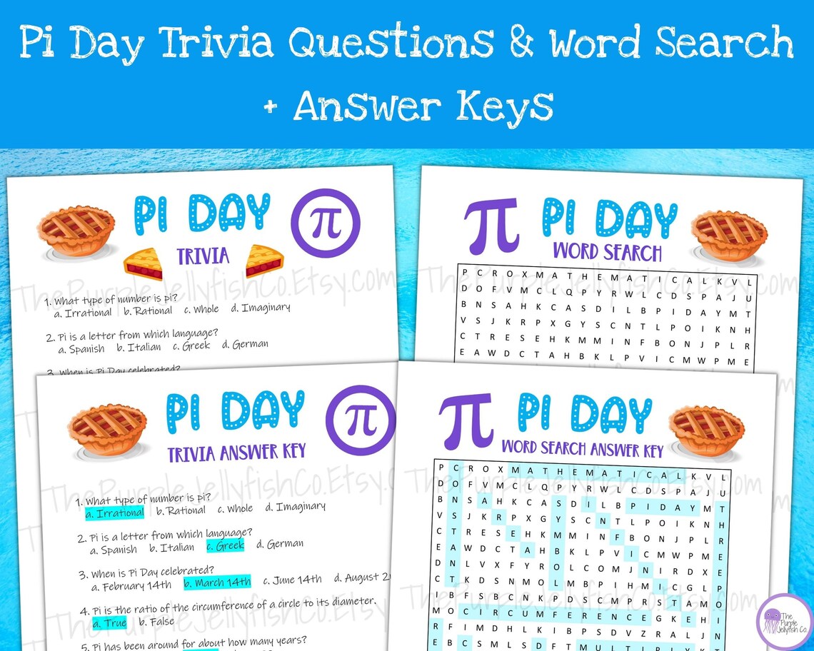 Pi Day Game Bundle, Pi Day Activities for Kids Printable, Pi Day Party